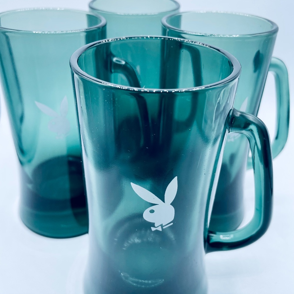 Retro Playboy Bunny Beer Mugs x4